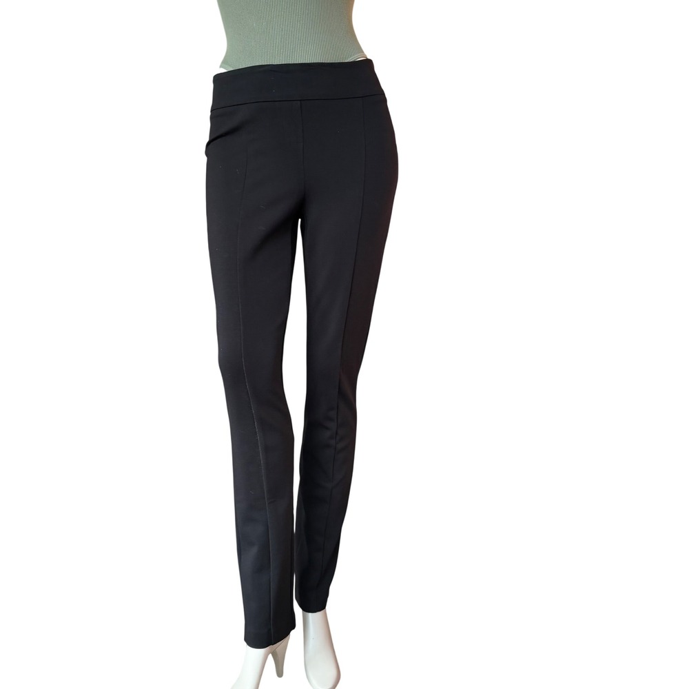 Y2K Style Dalia Black Slim Leg Pintuck Trousers Officecore Corporate Leggings S‎